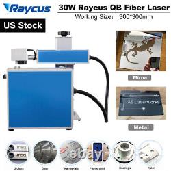 Portable 30W Fiber Laser Marking Machine For Metal Steel Split &Rotary Axis US