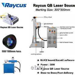Portable Raycus QB 30W 300300mm Fiber Laser Marking Machine Red Dot BJJCZ US