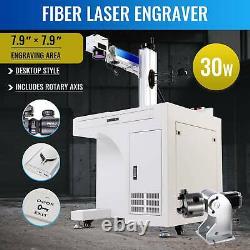 Preenex 30W Fiber Laser Marking Machine Metal Marker 7.9 × 7.9 with Rotary Axis
