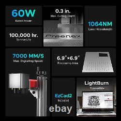 Preenex 60W 7x7 Mopa Fiber Laser Marking Machine Metal Engraver with Lightburn