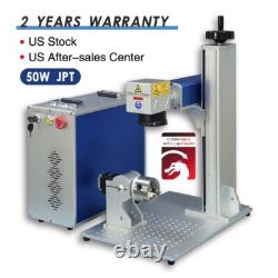 Preowned 50W JPT Fiber Laser Engraver Machine with D80 Rotary for Metal Marking