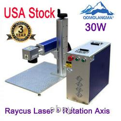 QOMOLANGMA 30W Split Fiber Laser Marking Machine, Raycus Laser + Rotation Axis