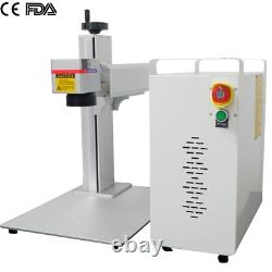 RAYCUS 50W Fiber Laser Marking Machine Gold Silver Engraver Rotary Dog Tag Mark