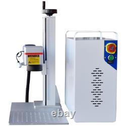 RAYCUS 50W Fiber Laser Marking Machine Gold Silver Engraver Rotary Dog Tag Mark