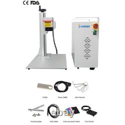 RAYCUS 50W Fiber Laser Marking Machine Gold Silver Engraver Rotary Dog Tag Mark