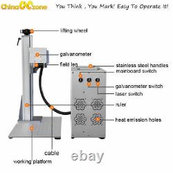 Raycus 30W 300300mm Laser Fiber Marking Machine Dual Field Lens EzCad2 Metal US