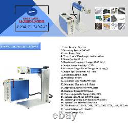 Raycus 30W Fiber Laser Marking Machine Metal Engraver 150 / 200 mm+ Rotary Axis