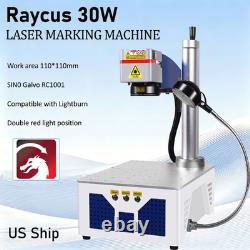 Raycus 30W Fiber Laser Marking Machine Metal Laser Engraver 110mm lens BJJCZ US