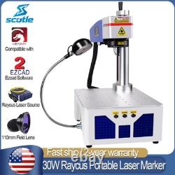 Raycus 30W Portable Fiber Laser Marking Machine Desktop Metal Engraver Marker