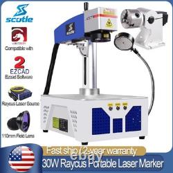 Raycus 30W Portable Fiber Laser Marking Machine Desktop Metal Engraving Marker