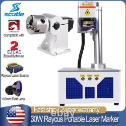 Raycus 30W Portable Fiber Laser Marking Machine Metal Engraving Desktop Marker