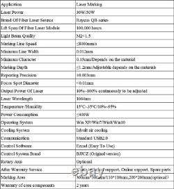 Raycus 30W QB 300300mm Fiber Laser Marking Rotary Machine Gold Jewellery Mark