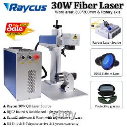 Raycus 30W QB Fiber Laser Marking Machine Laser Marker Rotary axis EZCAD2 US