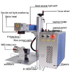 Raycus 30W QB Fiber Laser Marking Machine Laser Marker Rotary axis EZCAD2 US