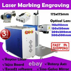 Raycus 50W Fiber Laser Marking Metal Engraving Machine Rotary Axis FDA EzCad2