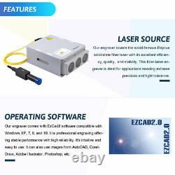 Raycus 50W Fiber Laser Marking Metal Engraving Machine Rotary Axis FDA EzCad2