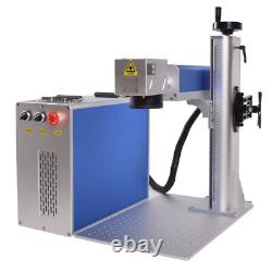 Raycus QB 30W Fiber Laser Marking Machine Rotary Axis For Metal Steel Marking US