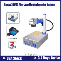 Raycus QS 30W Fiber Laser Engraving Marking Machine 175175mm Lens For Metal DIY