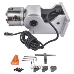 Rotary Axis 80mm 3 Jaw Rotary Attachment Fits Fiber Laser Engraver Marker 24V
