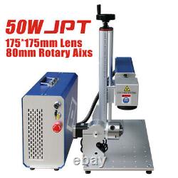 SFX 50W JPT Fiber Laser Engraving Machine 175mm Lens 80mm Rotary Laser Marking