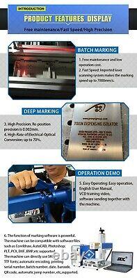 SFX 50W JPT Fiber Laser Engraving Machine 175mm Lens 80mm Rotary Laser Marking
