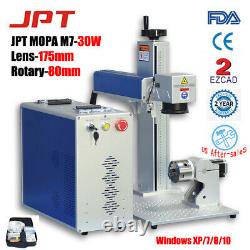 SFX MOPA JPT M7 30W Fiber Laser Marking Engraving Machine Lens 175MM Rotary 80MM