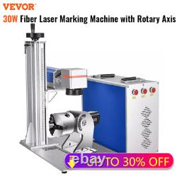SIHAO 30W Fiber Laser Marking Machine Metal Engraver LightBurn with Rotary Axis