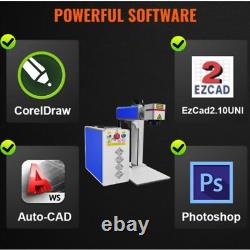 SIHAO 30W Fiber Laser Marking Machine Metal Engraver LightBurn with Rotary Axis