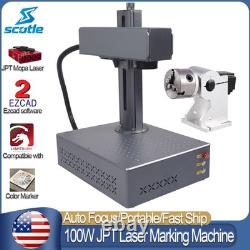 Scotle 100W Auto Focus JPT Mopa Portable Fiber Laser Marking Machine Engraver