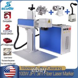 Scotle 100W JPT M7 3in1 Fiber Laser Engraving Machine Marking Cutting Removal
