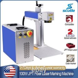 Scotle 100W JPT Mopa Fiber Laser Marking Machine Metal Steel Color Engraver US