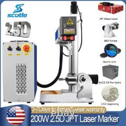 Scotle 200W 2.5D JPT Mopa Fiber Laser Marking Machine Metal Deep/Relief Engraver