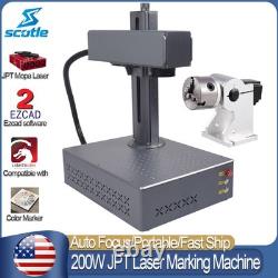 Scotle 200W JPT M7 AutoFocus Fiber Laser Marking Marking Machine Marker Engraver