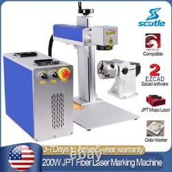 Scotle 200W JPT MOPA Fiber Laser Marking Machine Metal Engraving Color Marker US