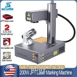Scotle 200W JPT Mopa Auto Focus Fiber Laser Marking Marking Machine Engraving US