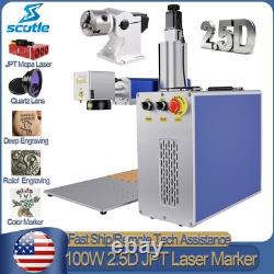 Scotle 2.5D 100W JPT Mopa Fiber Laser Marking Machine Metal Deep/Relief Engraver
