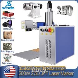 Scotle 2.5D 200W JPT Mopa Fiber Laser Marking Machine Metal Deep/Relief Engraver