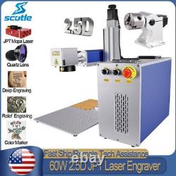 Scotle 2.5D 60W JPT Mopa Fiber Laser Marking Machine Metal Deep Relief Engraving