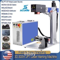 Scotle 3D 300W JPT MOPA Fiber Laser Marking Machine Curved/Relief/Deep Engraver
