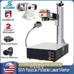Scotle Raycus 50W Portable Fiber Laser Marking Engraving Machine Metal Marker US