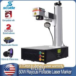 Scotle Raycus 50W QS Portable Fiber Laser Marking Machine Metal Desktop Engraver