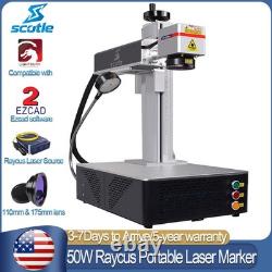 Scotle Raycus QS 50W Portable Fiber Laser Marking Machine Metal Desktop Engraver