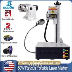 Scotle Raycus QS 50W Portable Fiber Laser Marking Machine Metal Engraver Rotary Scotle Raycus QS 50W Portable Fiber Laser Marking Machine Metal Engraver Rotary