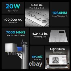 Secondhand 20W Fiber Laser Marking Machine 4.3x4.3 Laser Engraver f/Metal & More