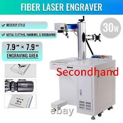 Secondhand 30W Fiber Laser Marking Machine Cutting Engraving F/ Metal&Non-Metal