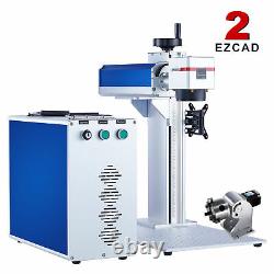 Secondhand 30W Fiber Laser Marking Machine for Metal Steel w. Rotary Axis A