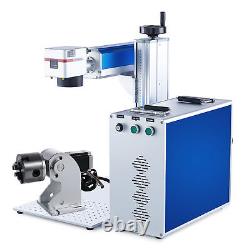 Secondhand 30W Fiber Laser Marking Metal Marker Engraver 6.9x6.9 with Rotary Axis