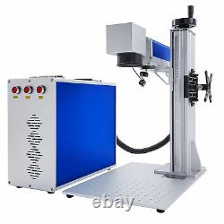 Split 50W 11.8x11.8 Fiber Laser Marking Metal Engraver with Rotary Axis