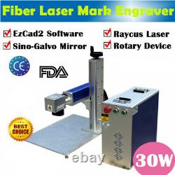 Techtongda 30W Split Fiber Laser Marking Machine Engraver with Rotary Axis