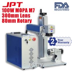 USA 100W MOPA JPT Fiber Laser Engraver Laser Marking Machine with D80 Rotary USA 100W MOPA JPT Fiber Laser Engraver Laser Marking Machine with D80 Rotary